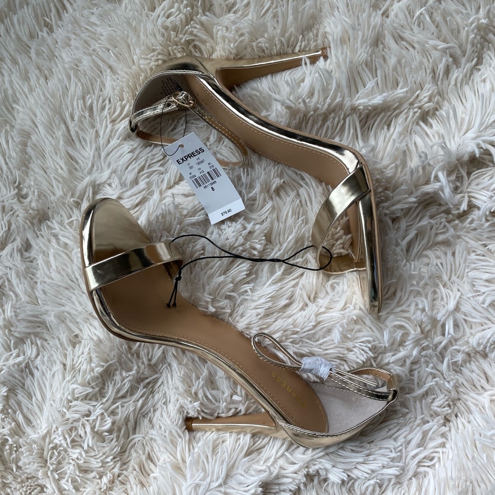 Express Dressy Heels size 8 GOLD (Never Been Worn)